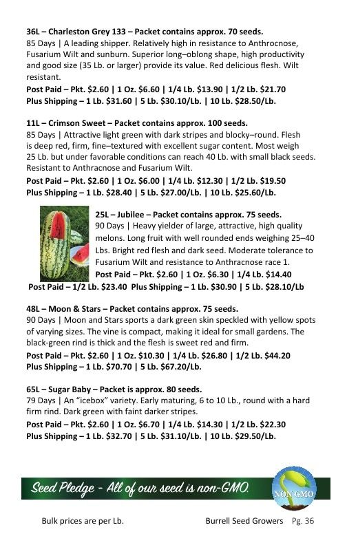 Burrell Seed Growers Seed Catalog Weekly Ad January 1 - December 31, 2026