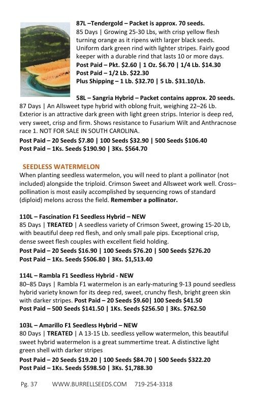 Burrell Seed Growers Seed Catalog Weekly Ad January 1 - December 31, 2026