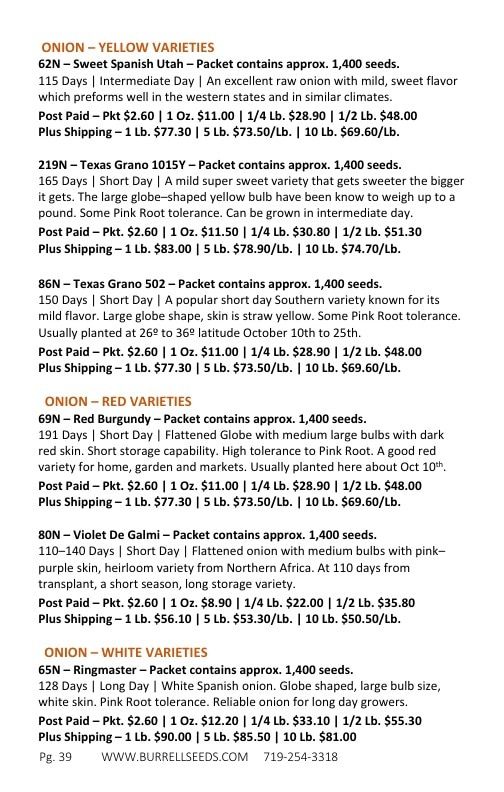 Burrell Seed Growers Seed Catalog Weekly Ad January 1 - December 31, 2026