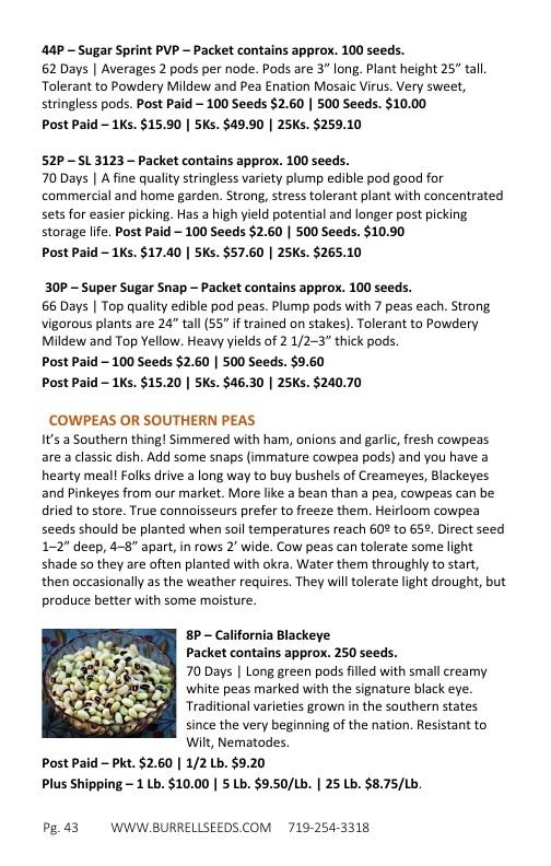 Burrell Seed Growers Seed Catalog Weekly Ad January 1 - December 31, 2026
