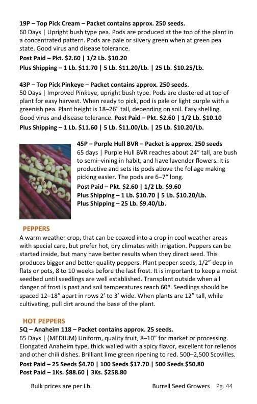 Burrell Seed Growers Seed Catalog Weekly Ad January 1 - December 31, 2026