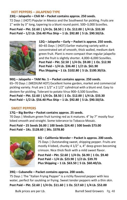Burrell Seed Growers Seed Catalog Weekly Ad January 1 - December 31, 2026