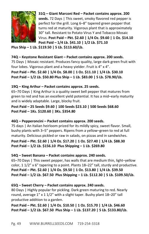 Burrell Seed Growers Seed Catalog Weekly Ad January 1 - December 31, 2026