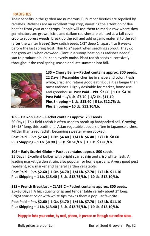Burrell Seed Growers Seed Catalog Weekly Ad January 1 - December 31, 2026