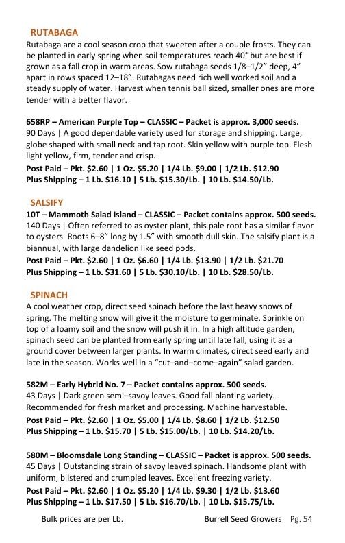 Burrell Seed Growers Seed Catalog Weekly Ad January 1 - December 31, 2026