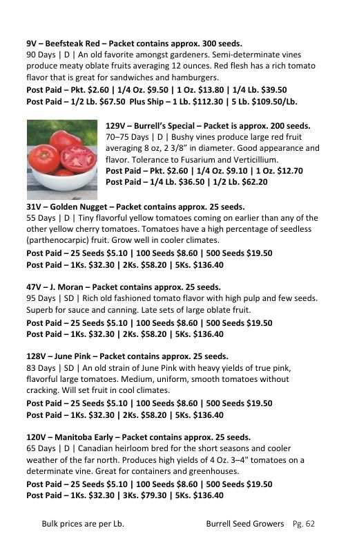 Burrell Seed Growers Seed Catalog Weekly Ad January 1 - December 31, 2026