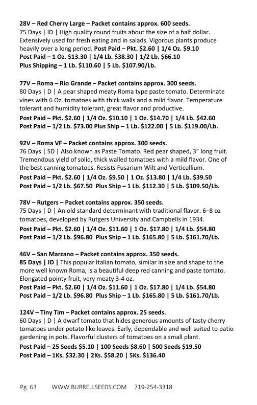 Burrell Seed Growers Seed Catalog Weekly Ad January 1 - December 31, 2026
