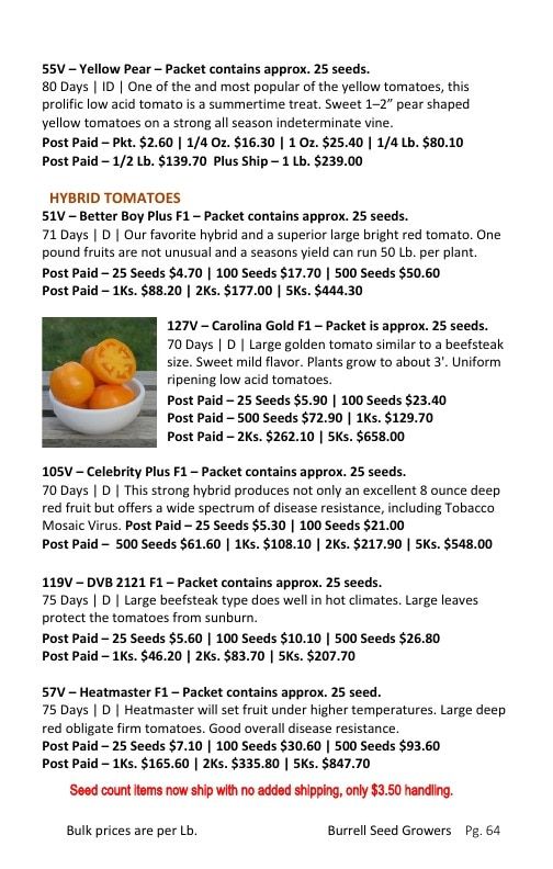 Burrell Seed Growers Seed Catalog Weekly Ad January 1 - December 31, 2026