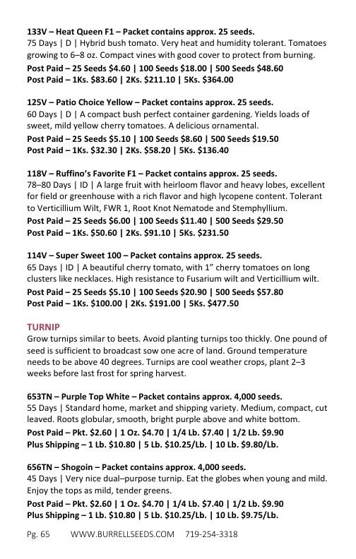 Burrell Seed Growers Seed Catalog Weekly Ad January 1 - December 31, 2026