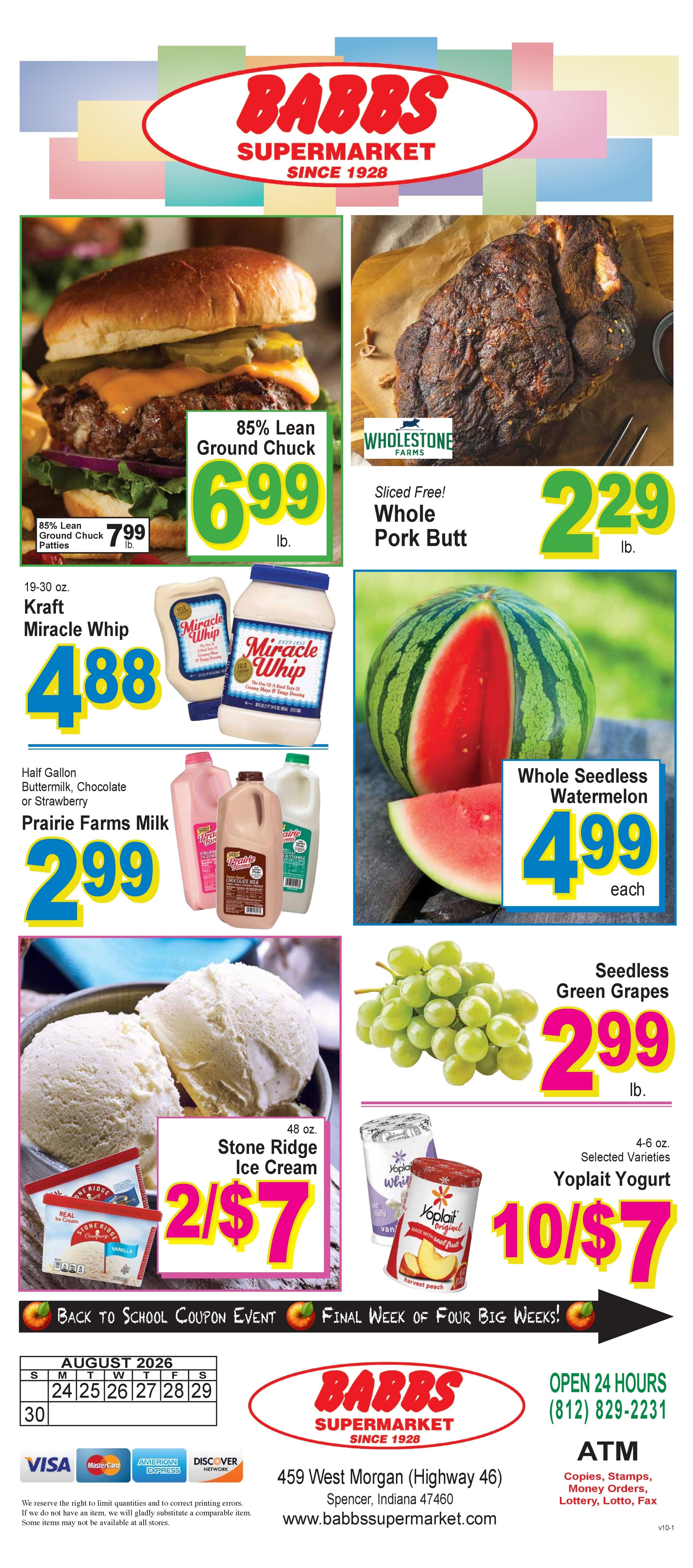 Babbs Supermarket Weekly Ad August 24 - 30, 2026