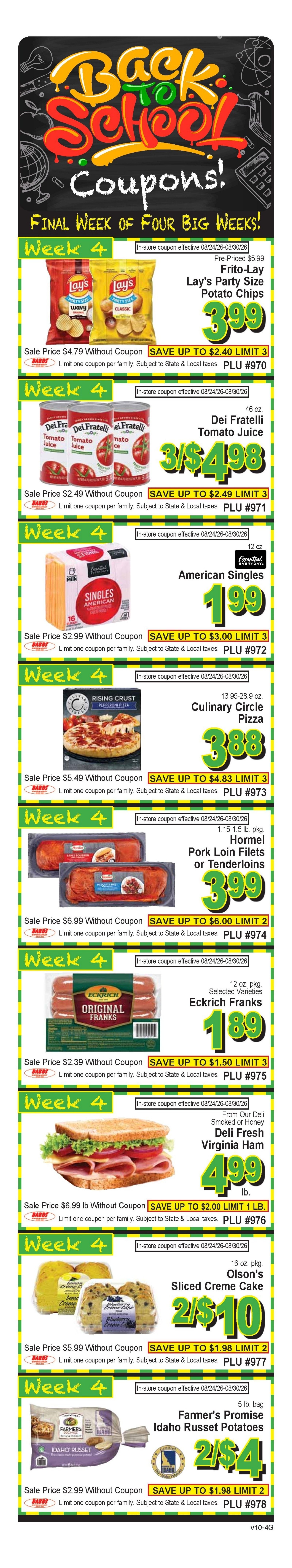 Babbs Supermarket Weekly Ad August 24 - 30, 2026