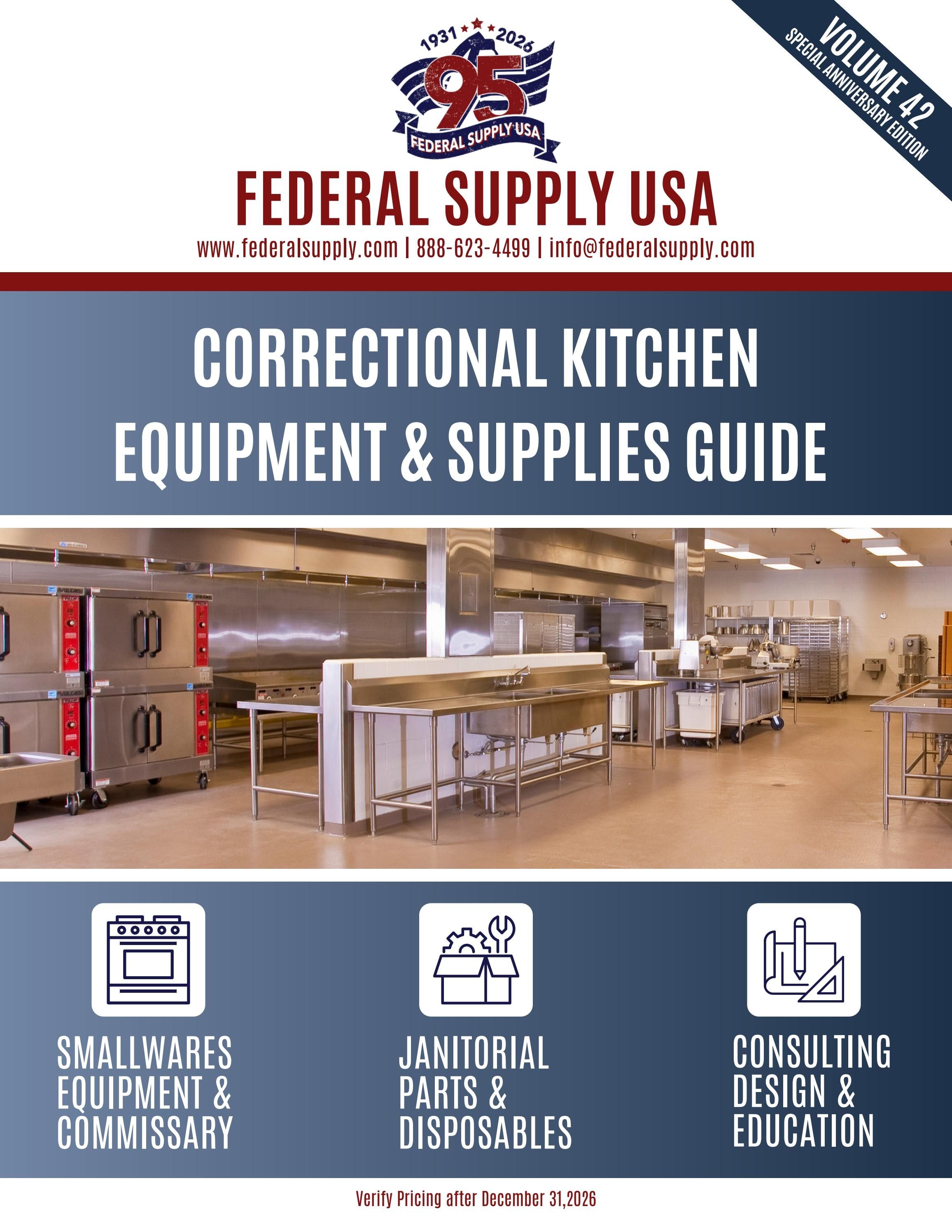 Federal Supply USA Correctional Kitchen Equipment & Supplies Guide Weekly Ad January 1 - December 31, 2026