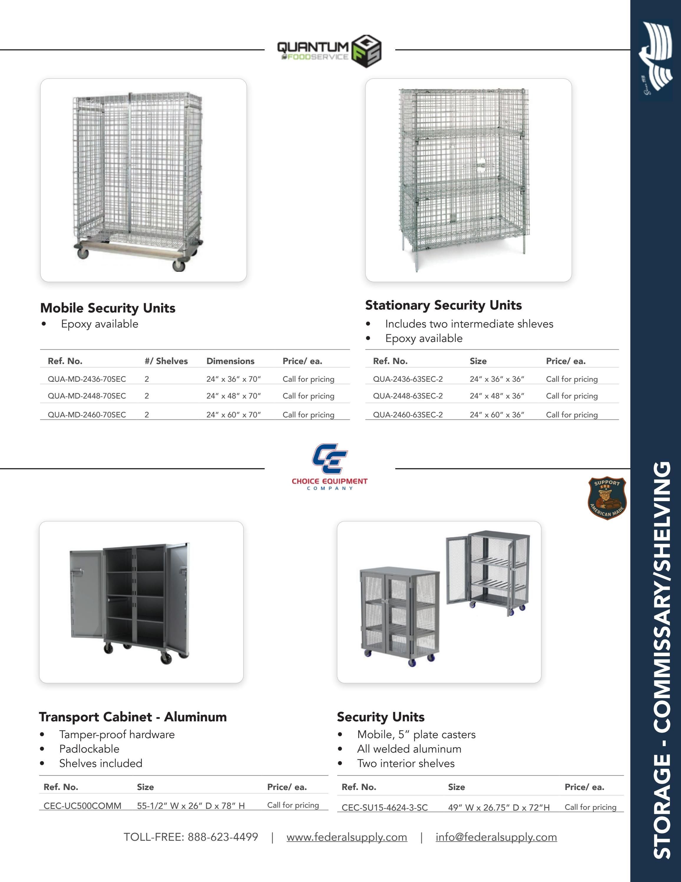 Federal Supply USA Correctional Kitchen Equipment & Supplies Guide Weekly Ad January 1 - December 31, 2026
