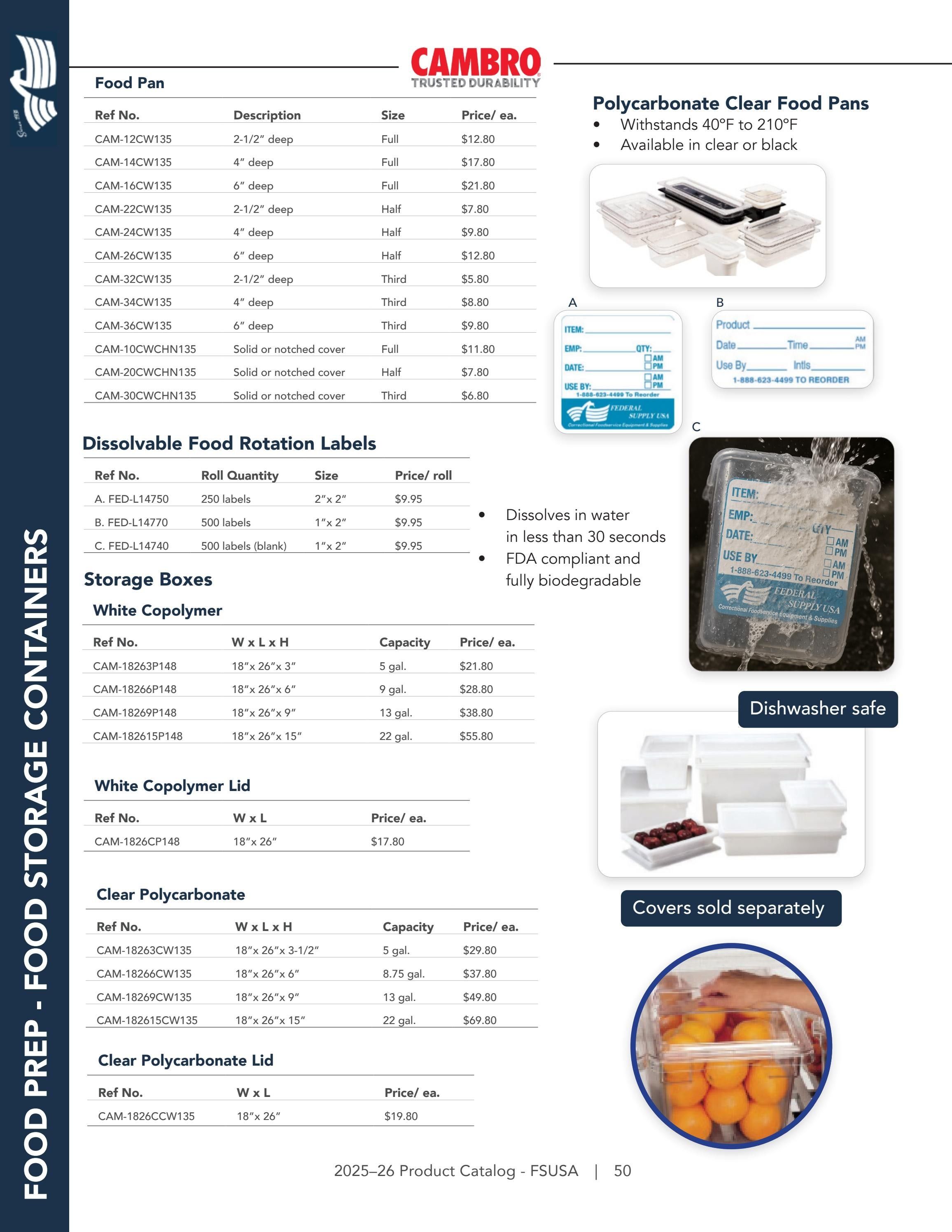 Federal Supply USA Correctional Kitchen Equipment & Supplies Guide Weekly Ad January 1 - December 31, 2026