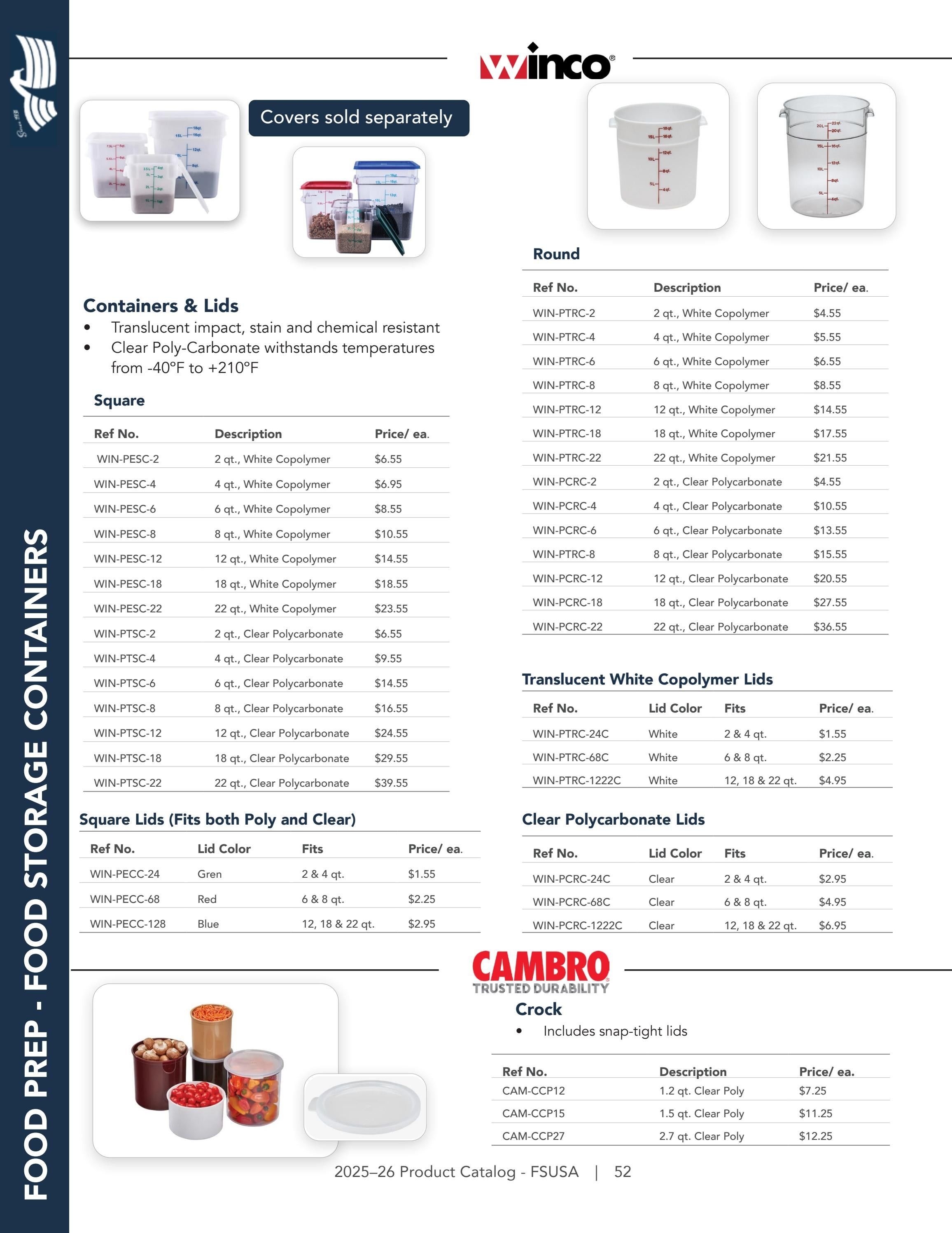 Federal Supply USA Correctional Kitchen Equipment & Supplies Guide Weekly Ad January 1 - December 31, 2026