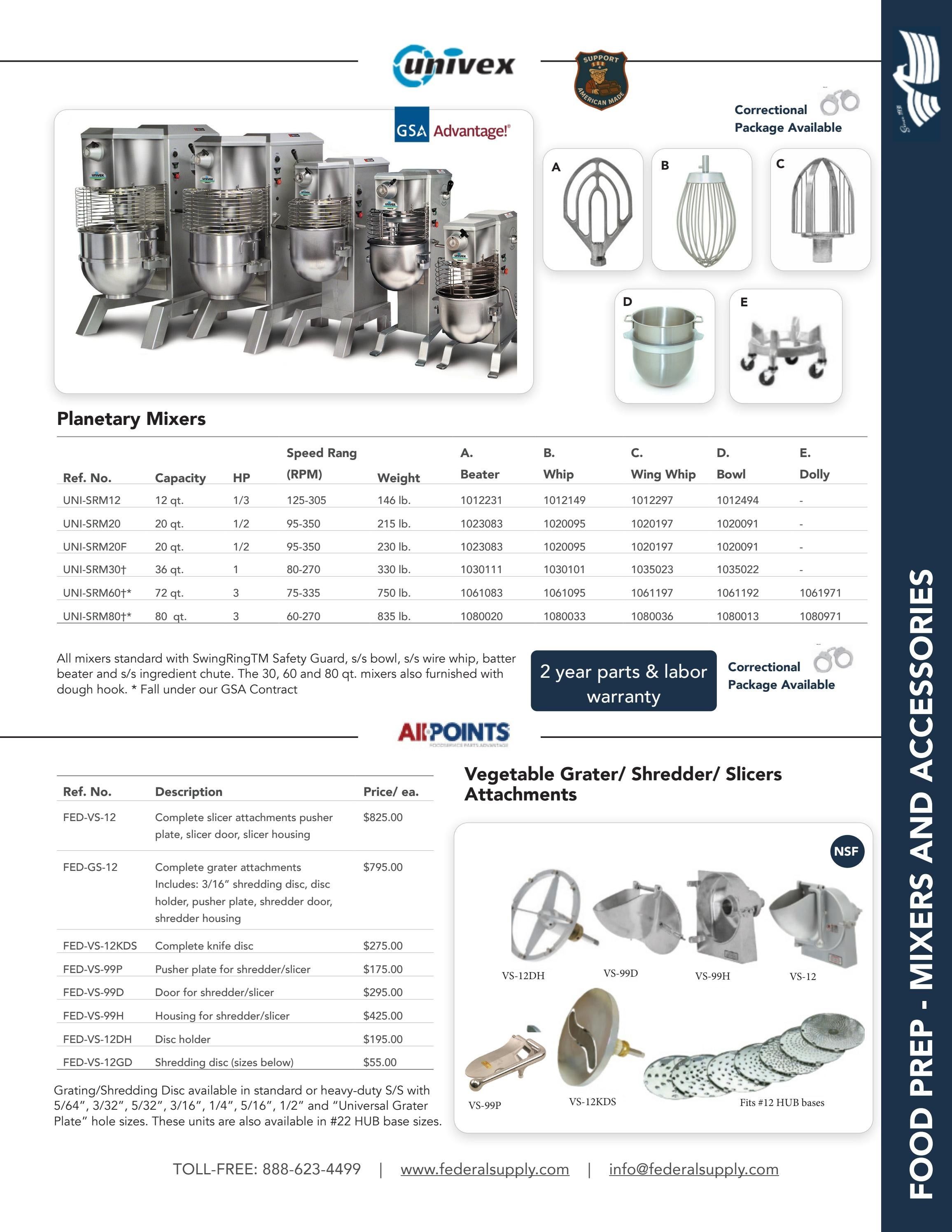 Federal Supply USA Correctional Kitchen Equipment & Supplies Guide Weekly Ad January 1 - December 31, 2026