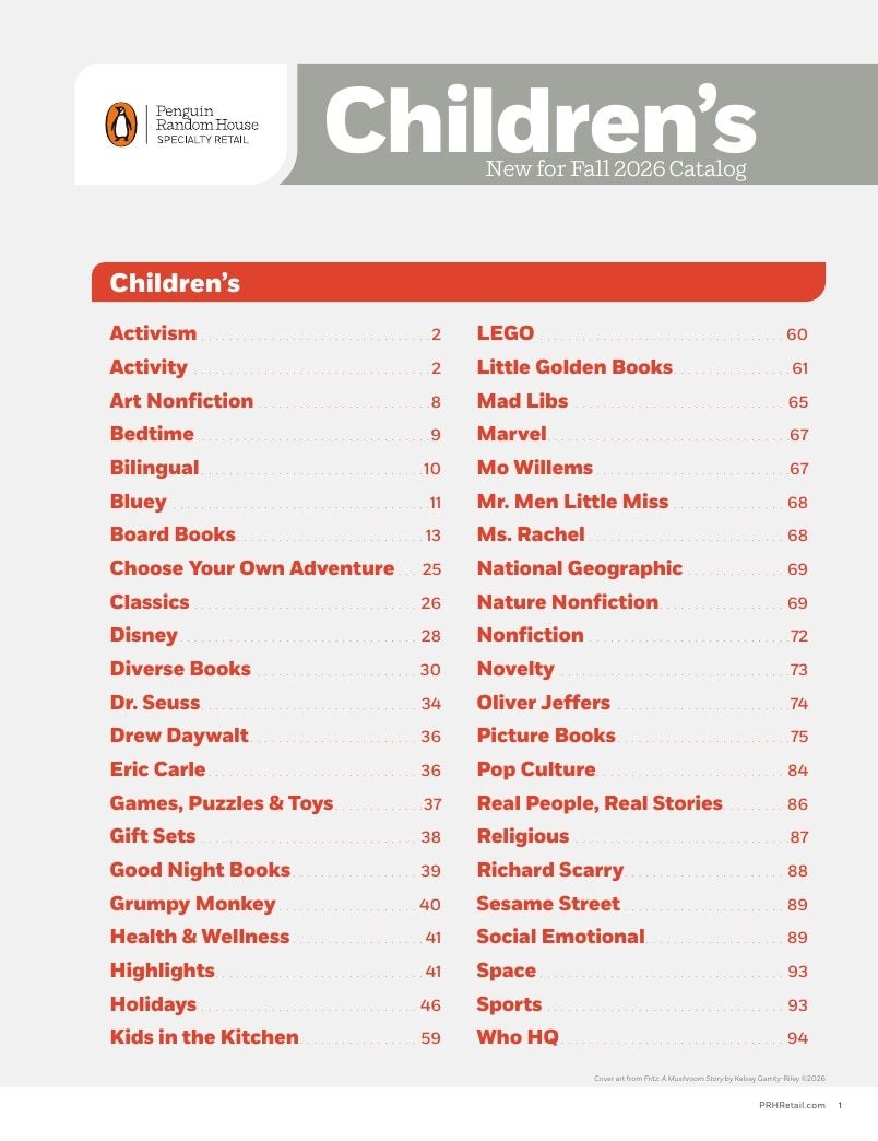 Penguin Random House Retail PRH Special Markets New for Fall 2026 Children’s Catalog Weekly Ad January 1 - December 31, 2026