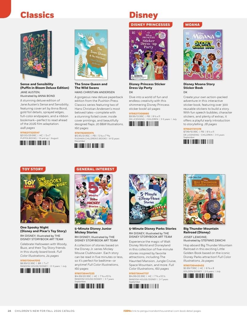 Penguin Random House Retail PRH Special Markets New for Fall 2026 Children’s Catalog Weekly Ad January 1 - December 31, 2026