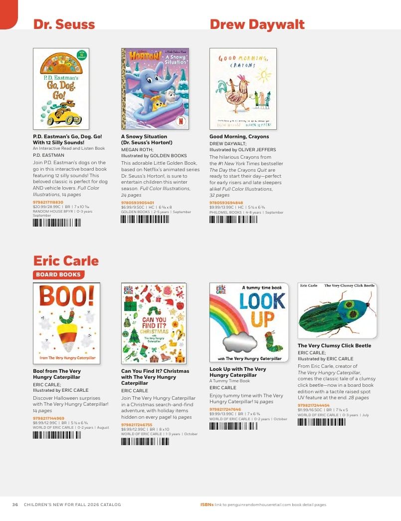 Penguin Random House Retail PRH Special Markets New for Fall 2026 Children’s Catalog Weekly Ad January 1 - December 31, 2026