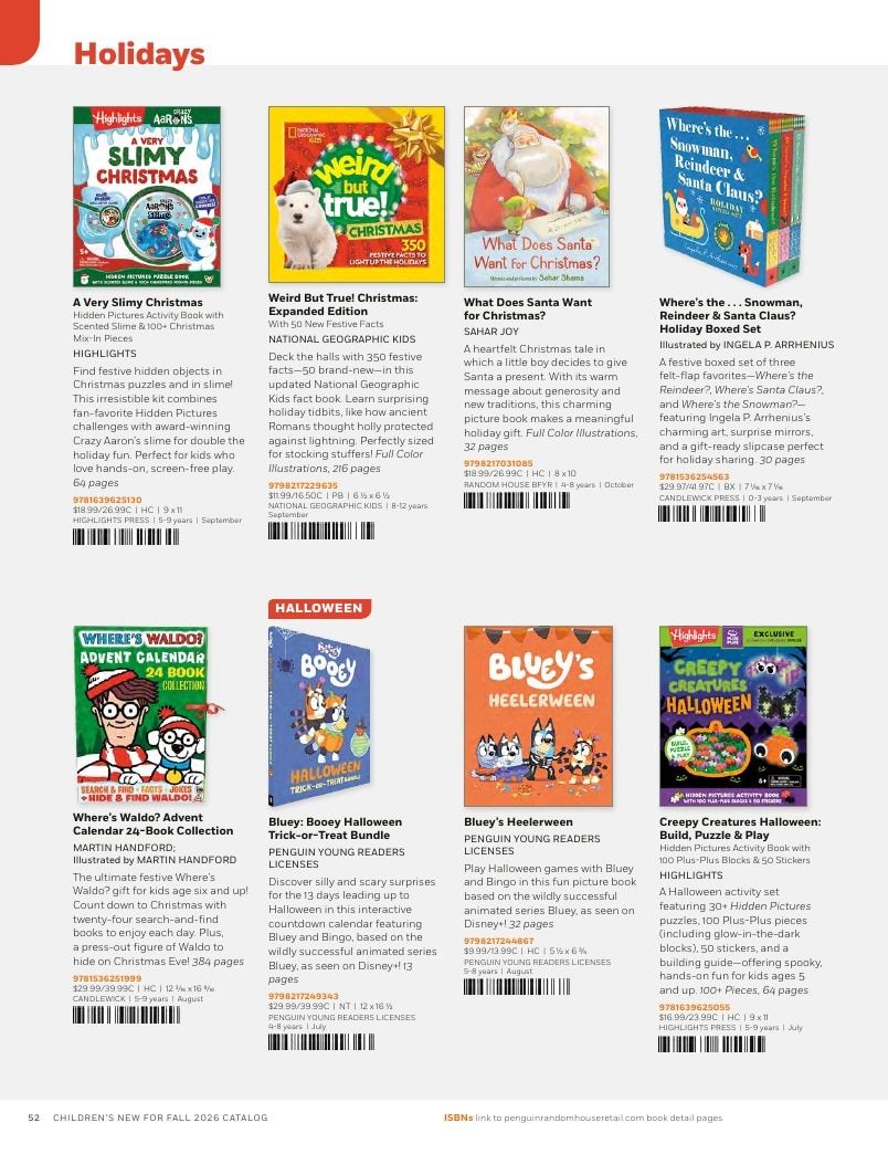 Penguin Random House Retail PRH Special Markets New for Fall 2026 Children’s Catalog Weekly Ad January 1 - December 31, 2026
