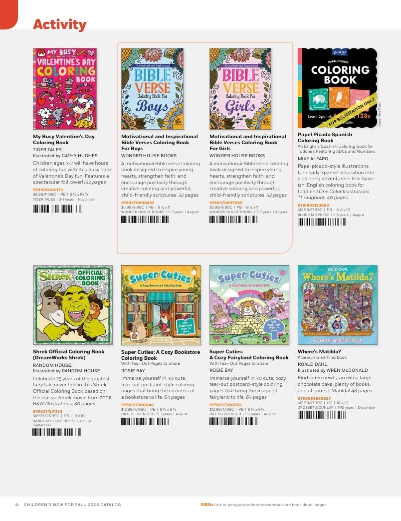 Penguin Random House Retail PRH Special Markets New for Fall 2026 Children’s Catalog Weekly Ad January 1 - December 31, 2026