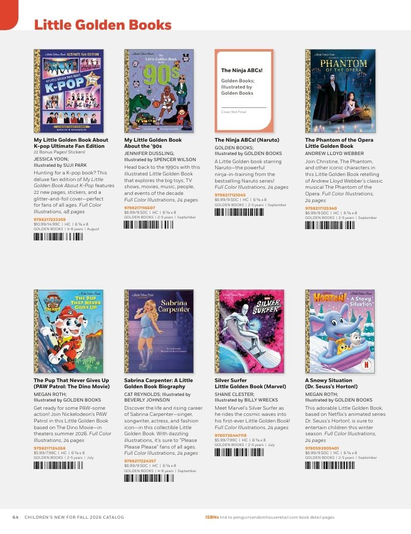 Penguin Random House Retail PRH Special Markets New for Fall 2026 Children’s Catalog Weekly Ad January 1 - December 31, 2026