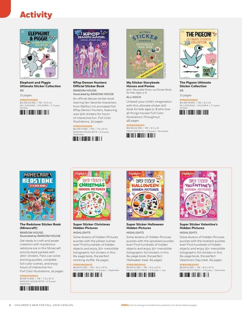 Penguin Random House Retail PRH Special Markets New for Fall 2026 Children’s Catalog Weekly Ad January 1 - December 31, 2026