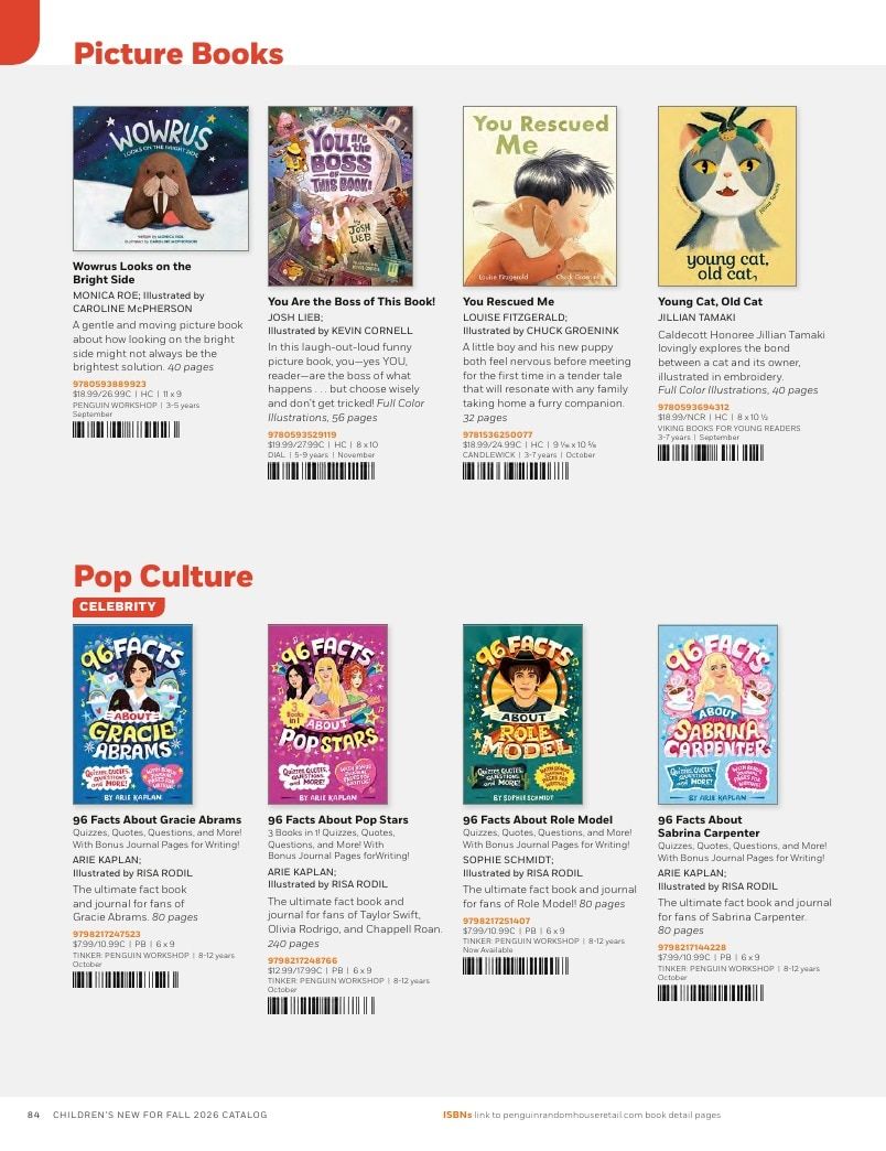 Penguin Random House Retail PRH Special Markets New for Fall 2026 Children’s Catalog Weekly Ad January 1 - December 31, 2026