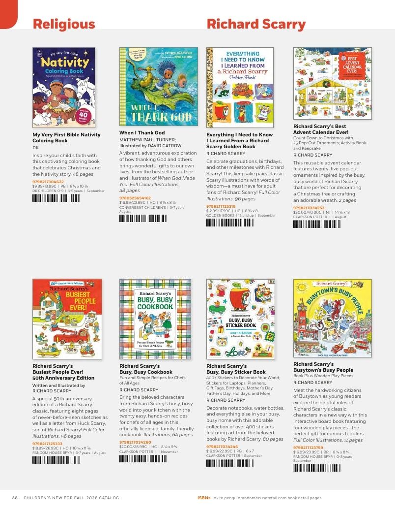 Penguin Random House Retail PRH Special Markets New for Fall 2026 Children’s Catalog Weekly Ad January 1 - December 31, 2026