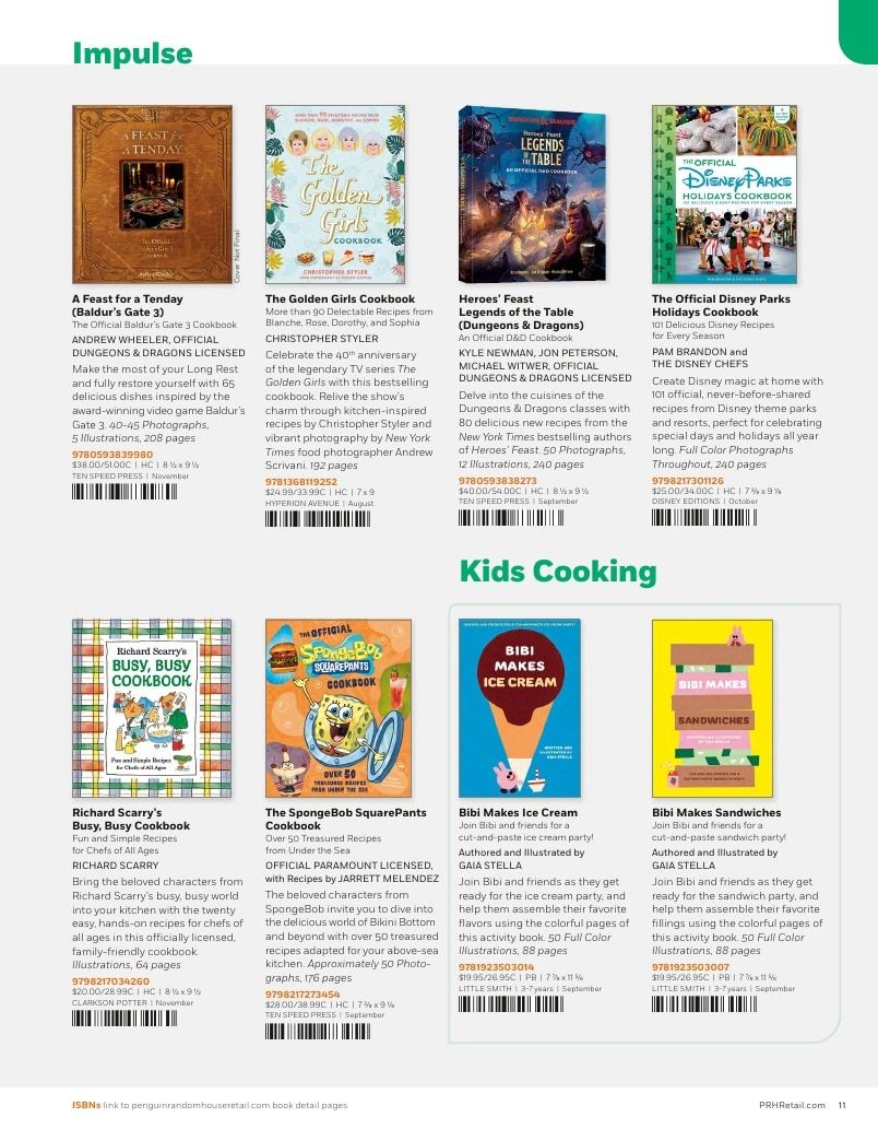 Penguin Random House Retail PRH Special Markets New for Fall 2026 Food & Drink Catalog Weekly Ad January 1 - December 31, 2026