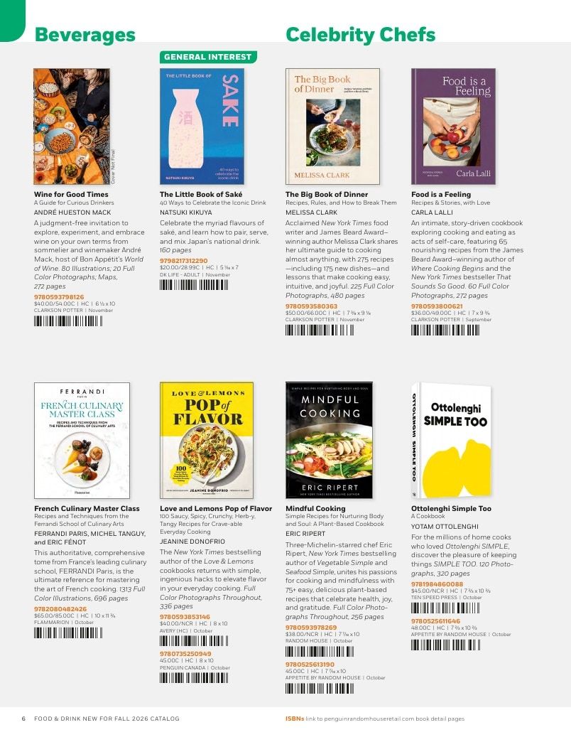 Penguin Random House Retail PRH Special Markets New for Fall 2026 Food & Drink Catalog Weekly Ad January 1 - December 31, 2026