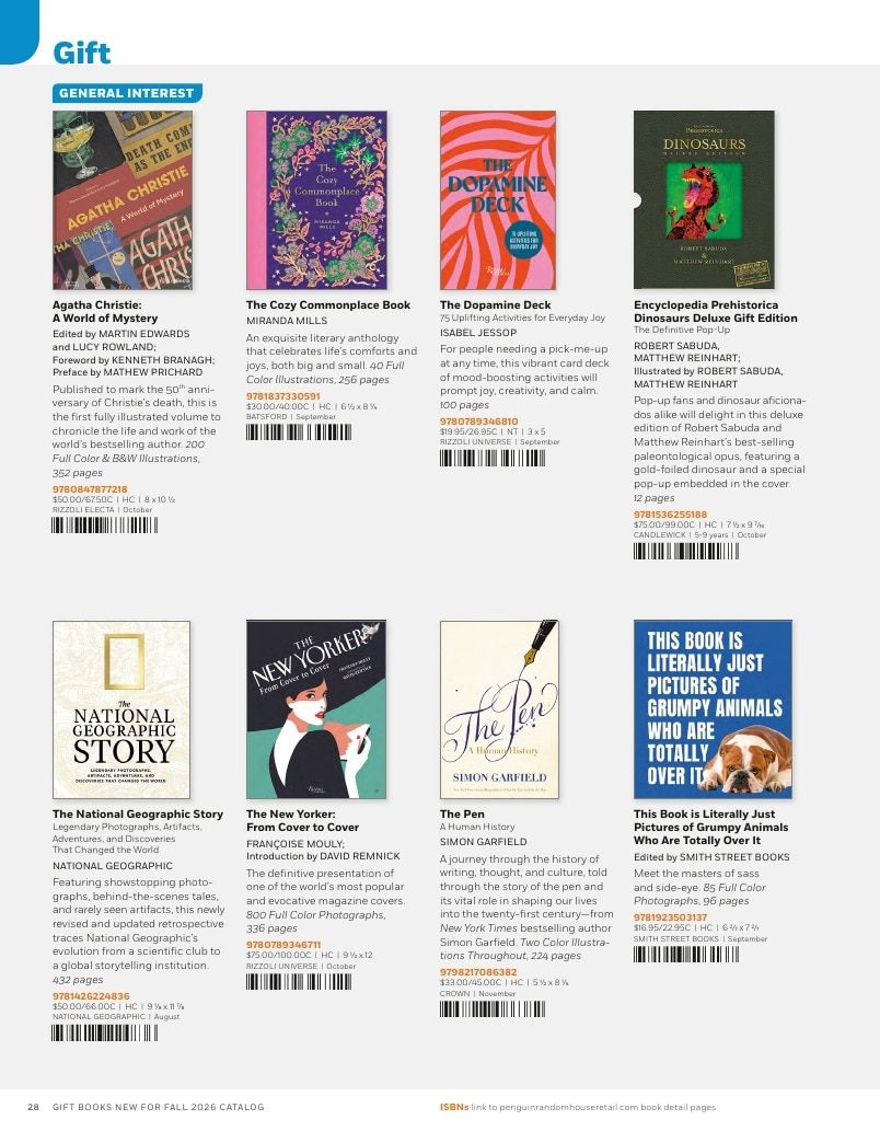 Penguin Random House Retail PRH Special Markets New for Fall 2026 Gift Books Catalog Weekly Ad January 1 - December 31, 2026