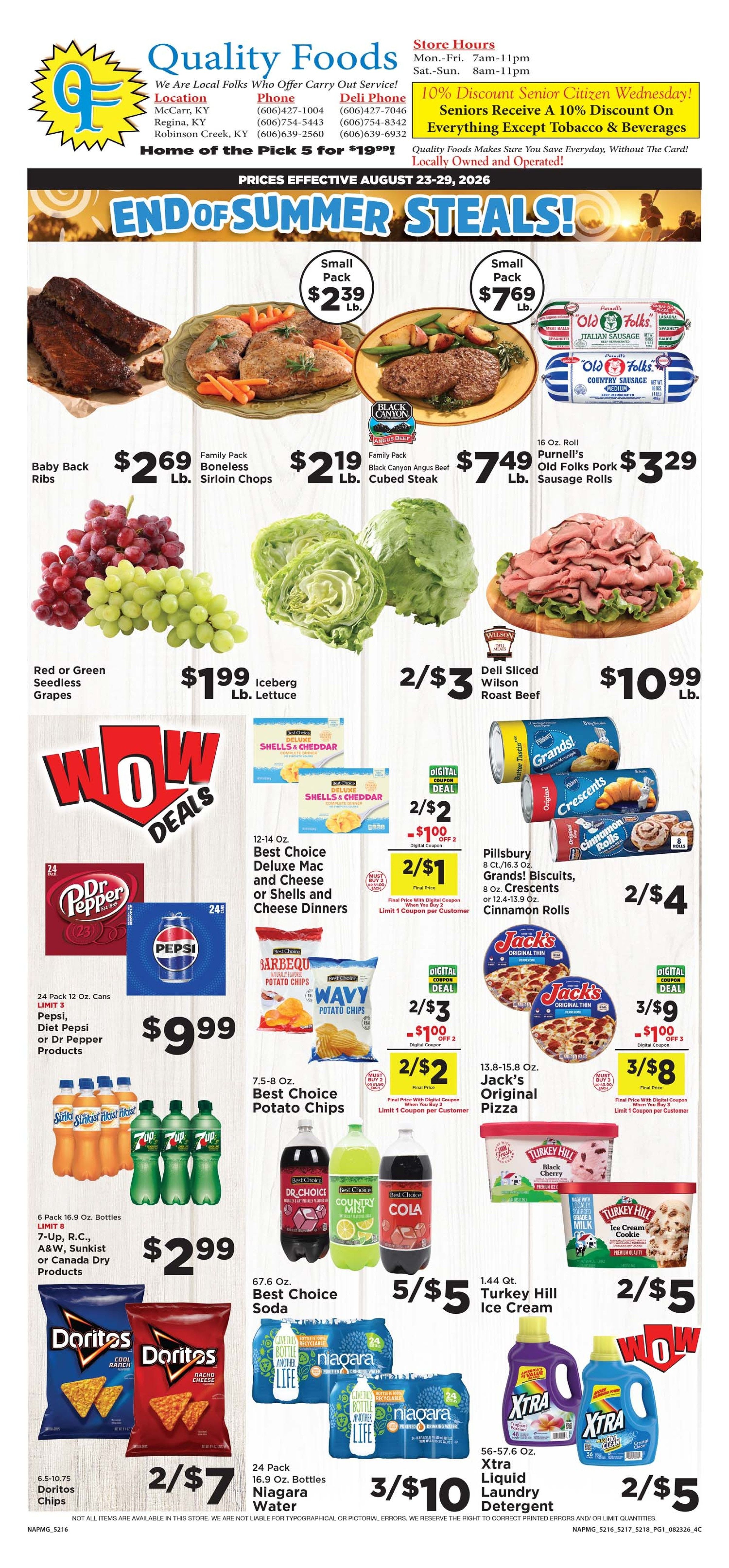 Quality Foods - Buskirk End of Summer Steals Weekly Ad August 23 - 29, 2026
