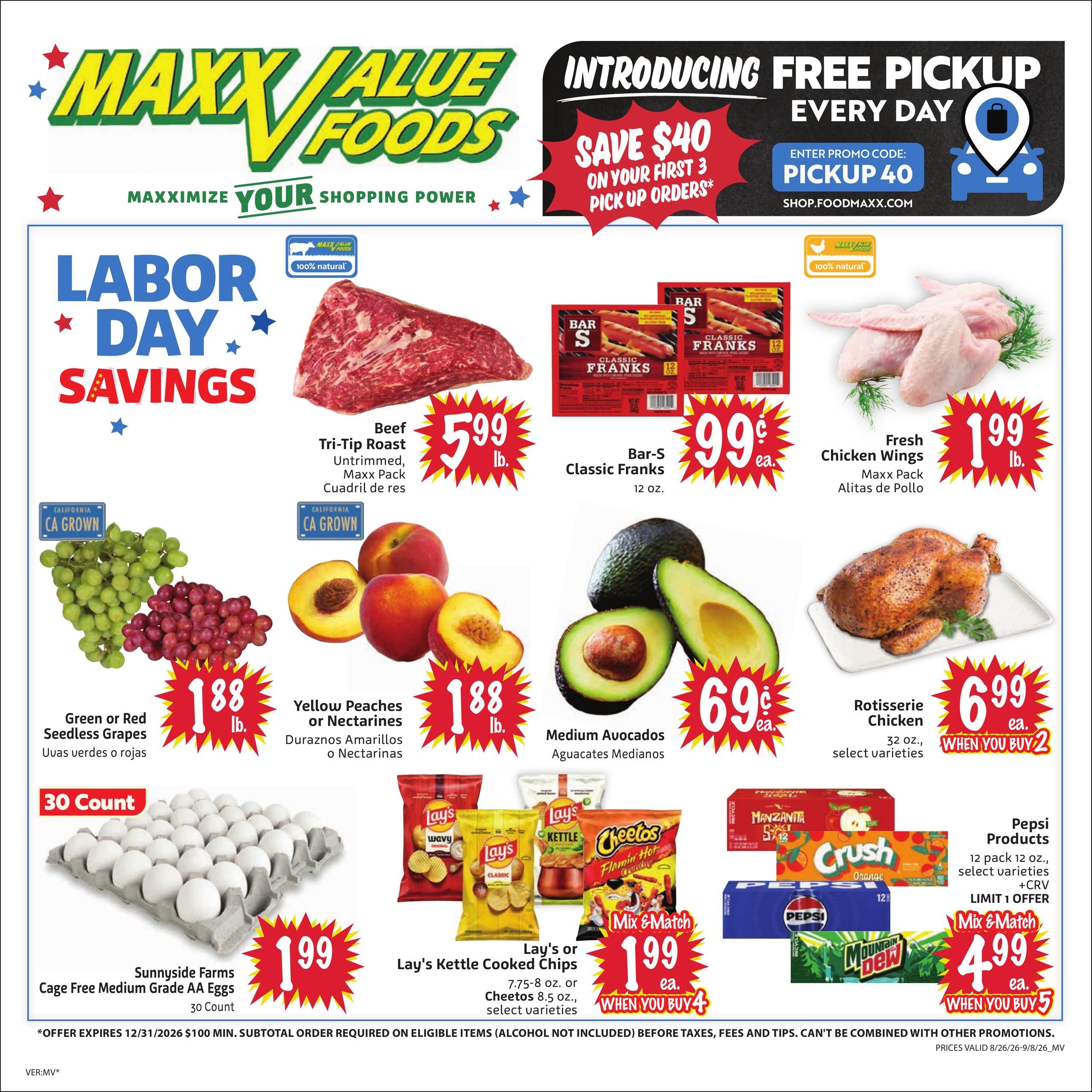 FoodMaxx (Rancho Cucamonga–Fullerton Area, CA) Weekly Ad August 26 - September 8, 2026