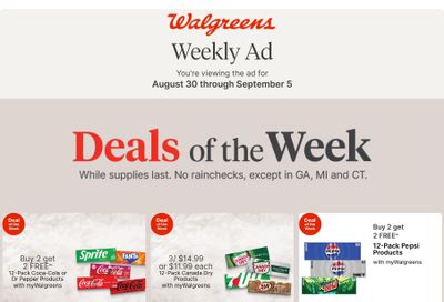 Walgreens (NJ, NY) Weekly Ad August 30 - September 5, 2026