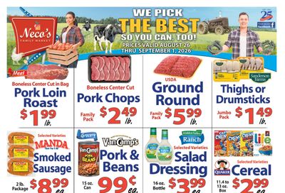 Neco's Family Market Weekly Ad August 26 - September 1, 2026