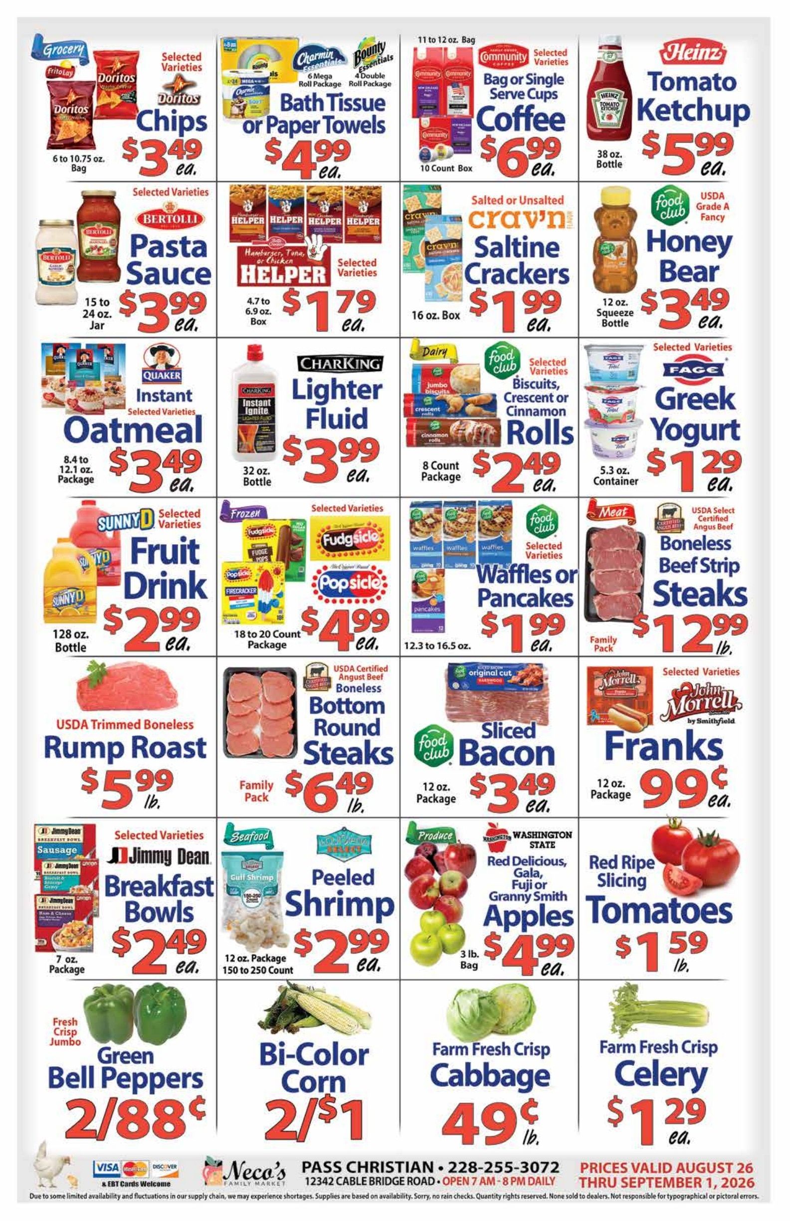 Neco's Family Market Weekly Ad August 26 - September 1, 2026