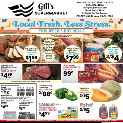 Gill's Supermarket Weekly Ad August 25 - 31, 2026