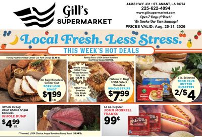 Gill's Supermarket Weekly Ad August 25 - 31, 2026