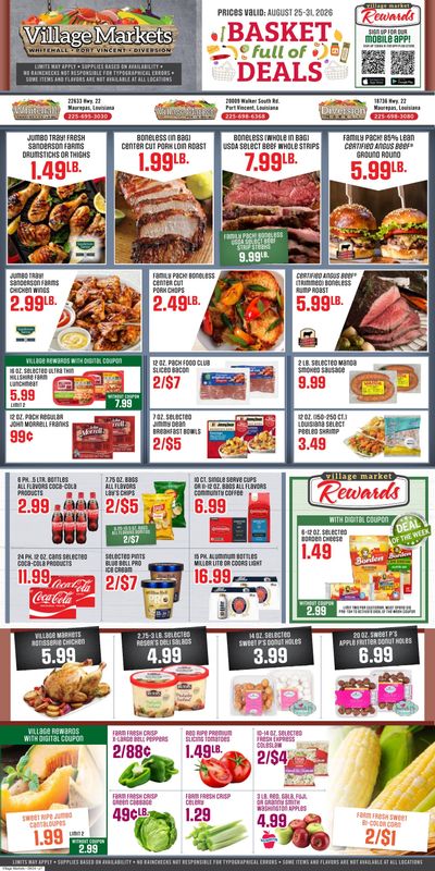 Village Markets Weekly Ad August 25 - 31, 2026