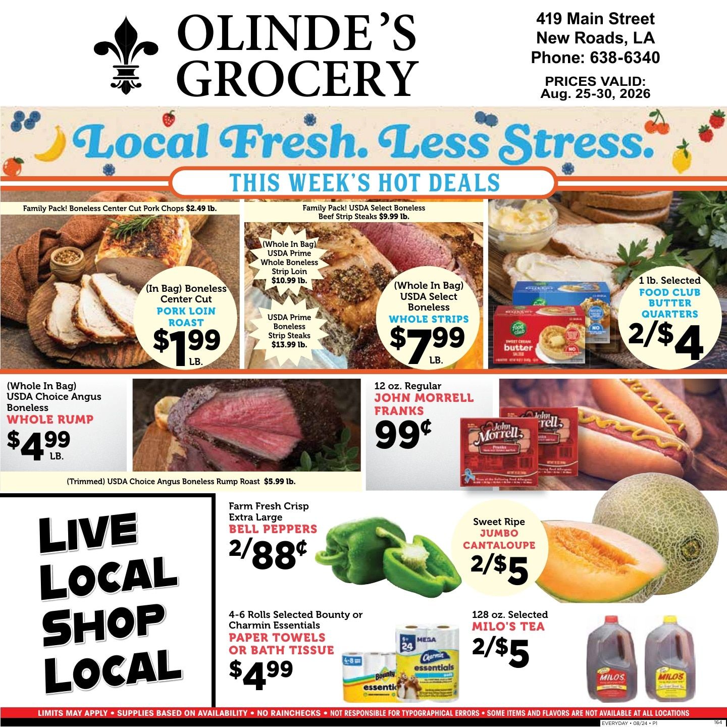 Olinde's Grocery Weekly Ad August 25 - 30, 2026