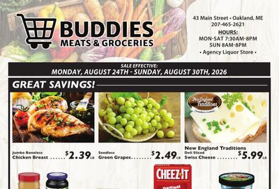Buddies Meats & Groceries Weekly Ad August 24 - 30, 2026