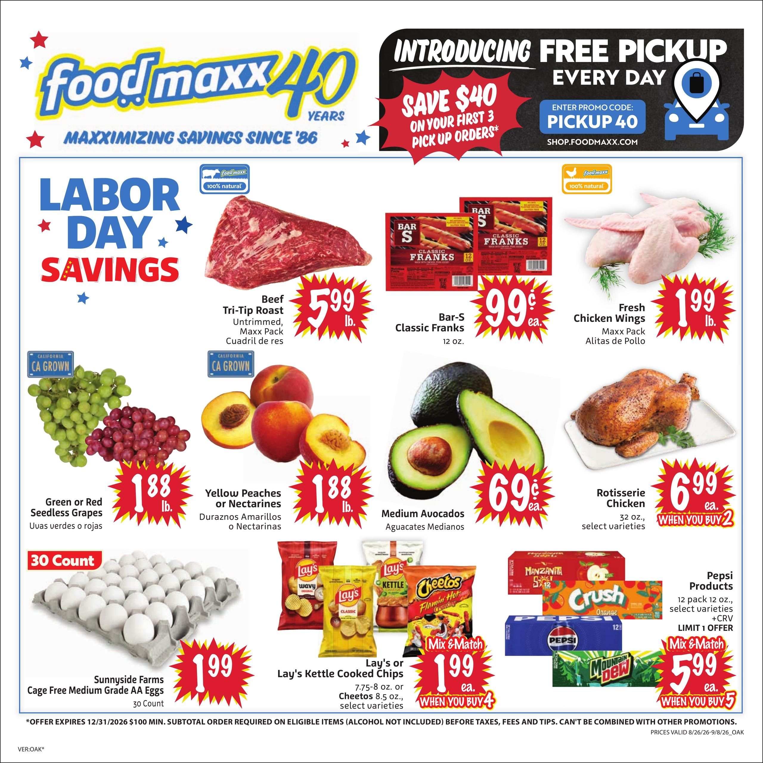 FoodMaxx (Berkeley Area, CA) Weekly Ad August 26 - September 8, 2026