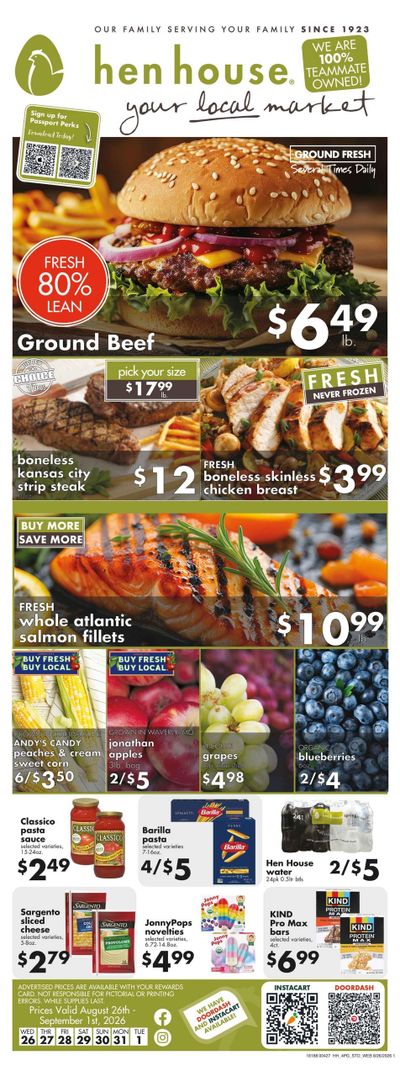 Hen House (Overland Park–Lenexa Area, KS) Weekly Ad August 26 - September 1, 2026