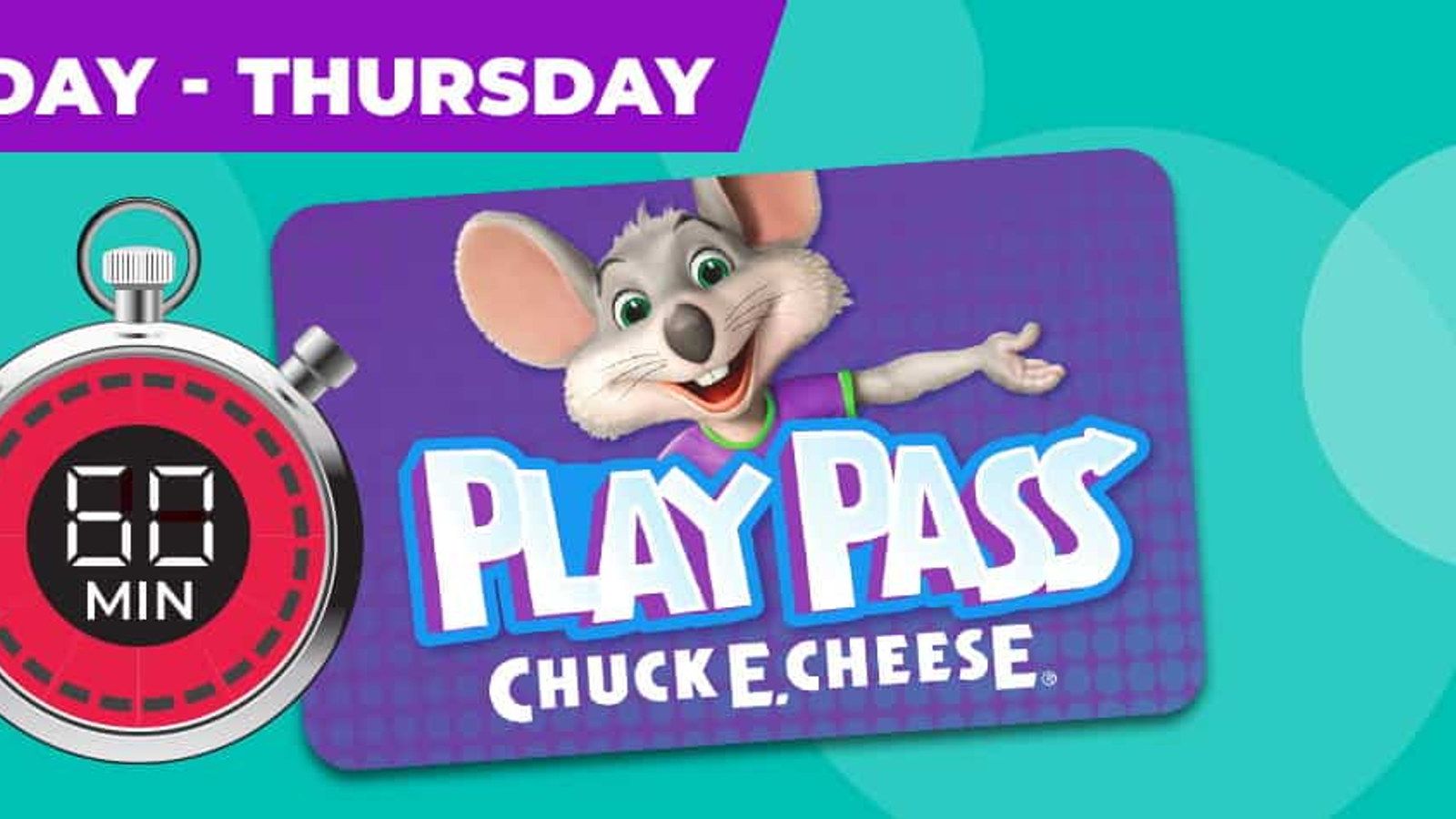 Chuck E. Cheese: 60 Minutes of All You Can Play for $19.99 Chuck E. Cheese: 60 Minutes of All You Can Play for $19.99
