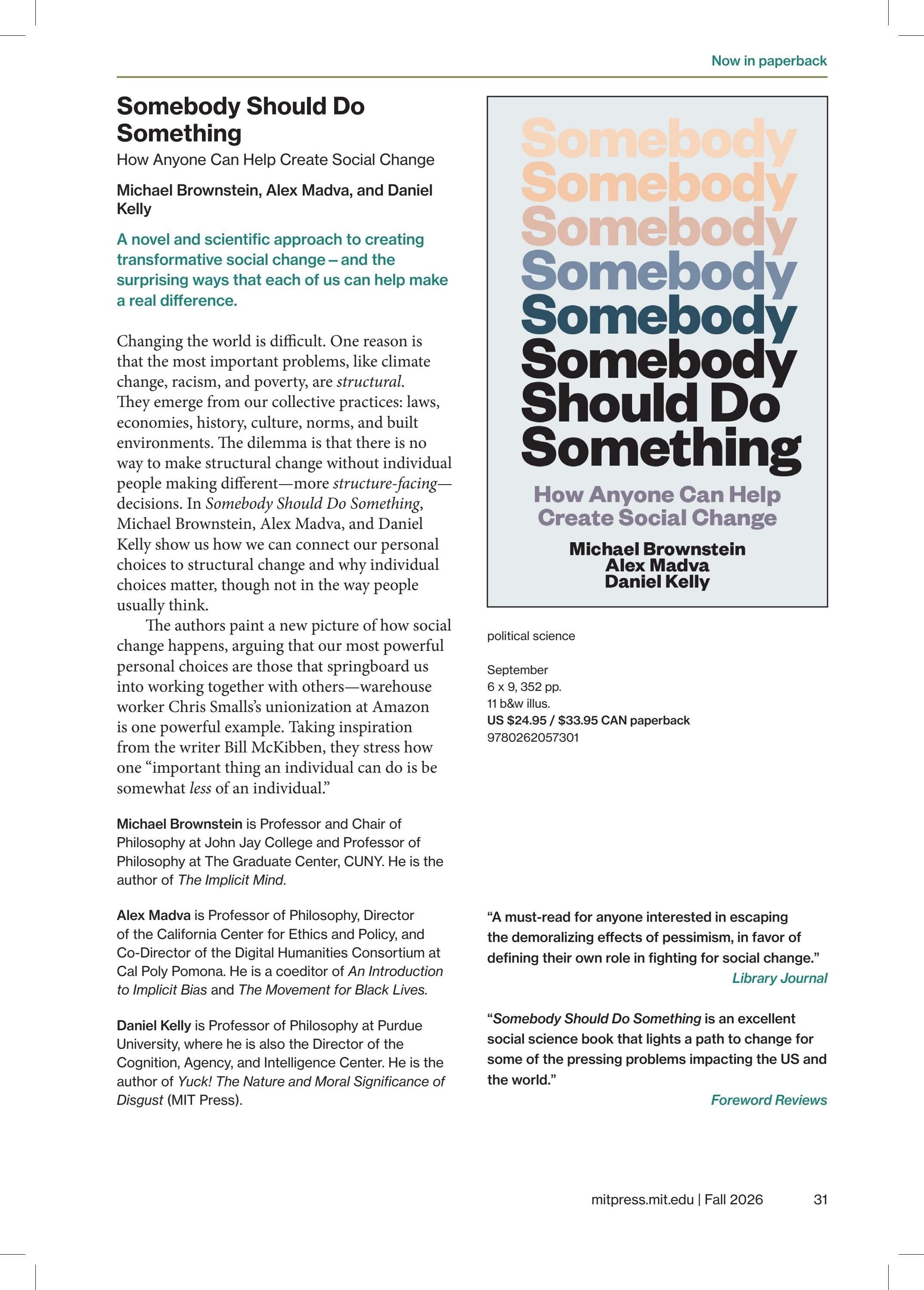 MIT Press Fall 2026 Catalog Weekly Ad January 1 - December 31, 2026