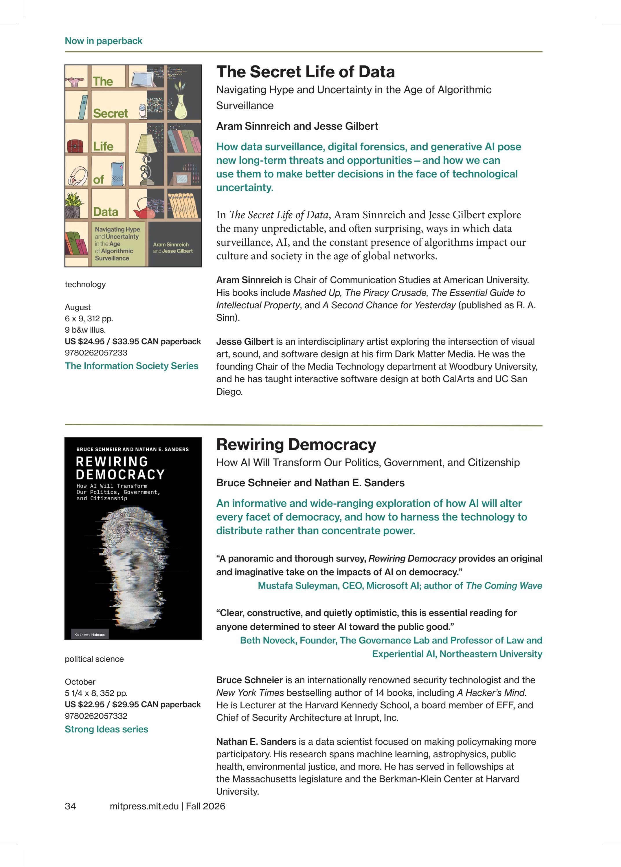 MIT Press Fall 2026 Catalog Weekly Ad January 1 - December 31, 2026
