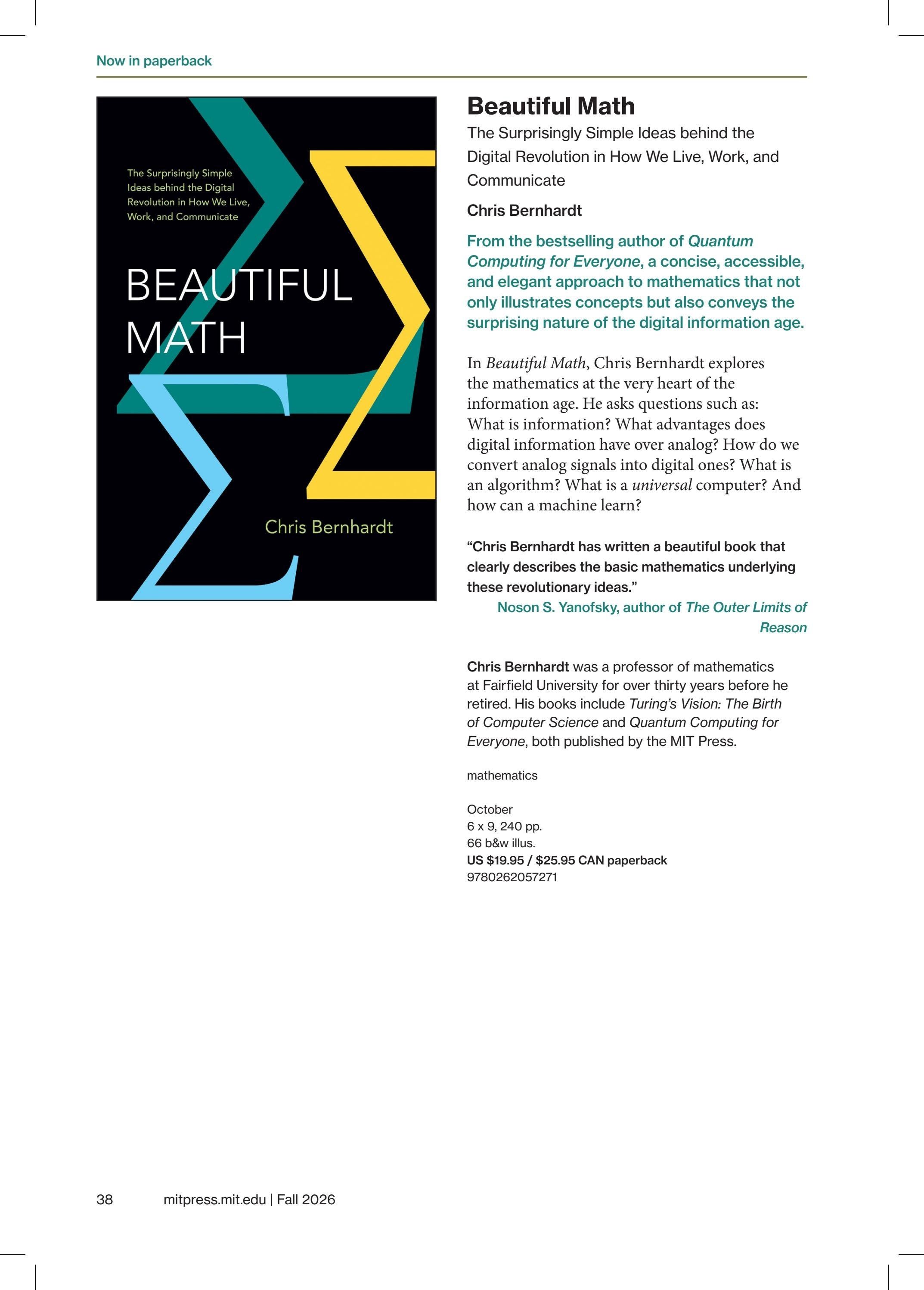 MIT Press Fall 2026 Catalog Weekly Ad January 1 - December 31, 2026