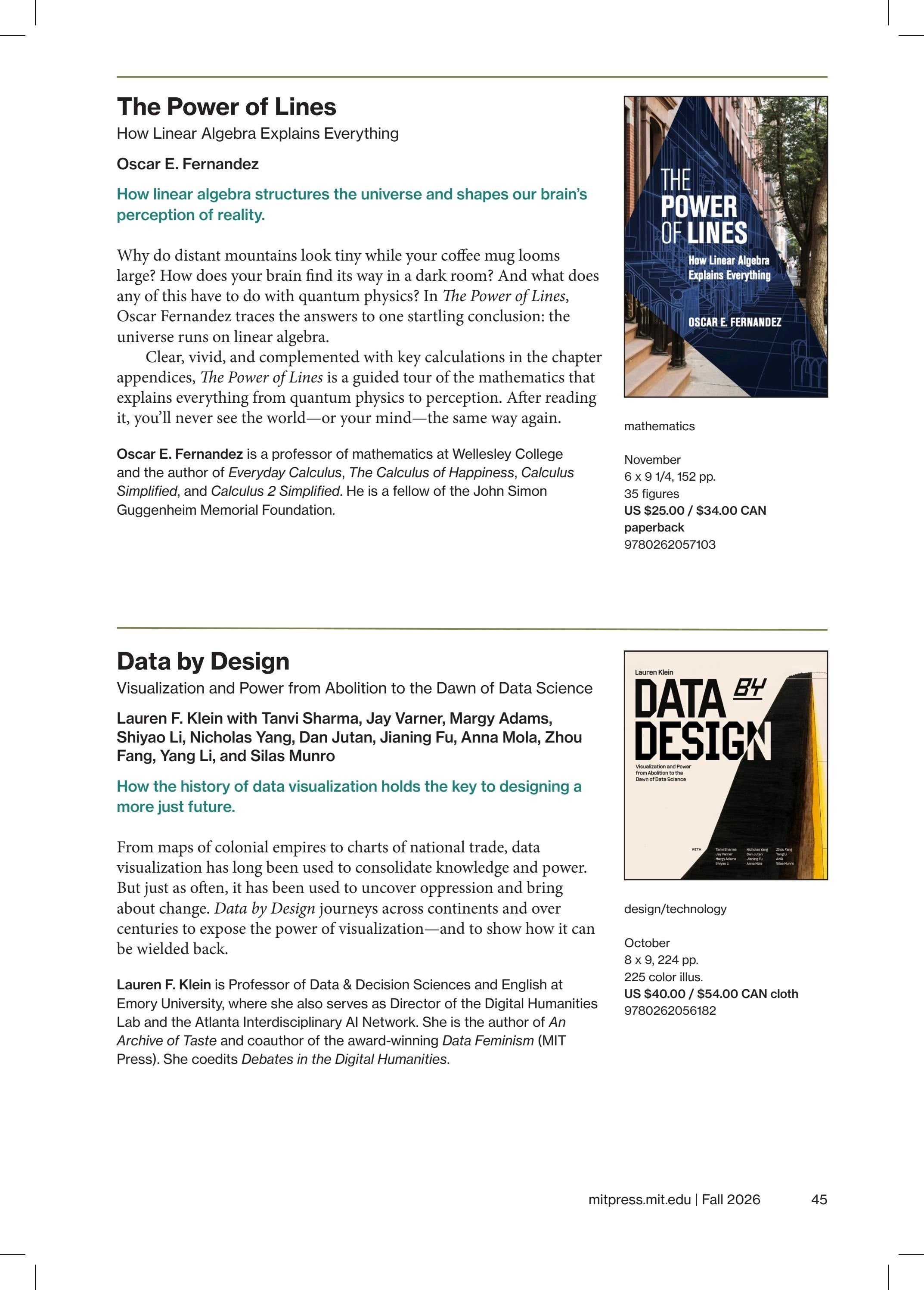 MIT Press Fall 2026 Catalog Weekly Ad January 1 - December 31, 2026