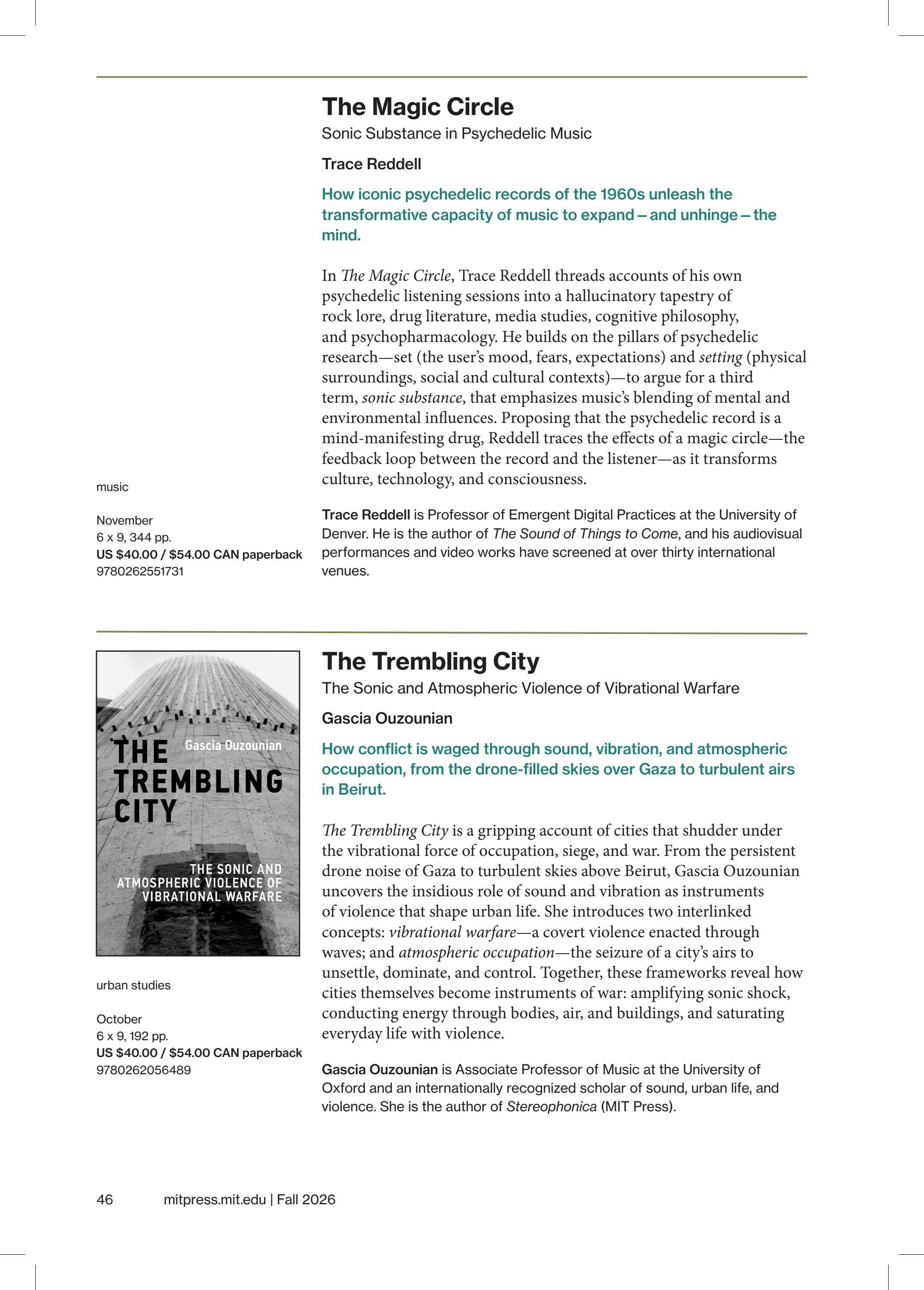MIT Press Fall 2026 Catalog Weekly Ad January 1 - December 31, 2026